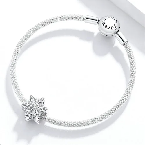Vista 4 de BISAER Pulsera contra el mal de ojo de plata de ley 925, abalorios de cristal azul, dije de mano Hamsa para pulsera Pandora, Circonita Cúbica