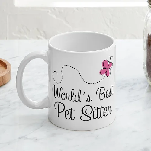 Vista 4 de CafePress Pet Sitter Worlds Best - Taza de café de cerámica (11.0 fl oz)
