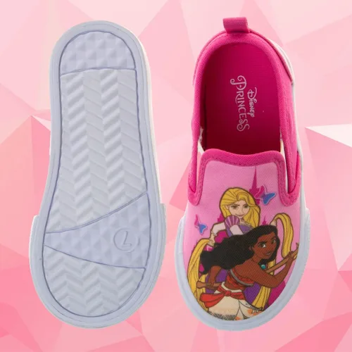 Vista 5 de Disney Minnie Mouse, Elsa Frozen, zapatos de princesa para niñas y niños pequeños, mocasín de personaje, parte superior baja, tenis casuales de lona