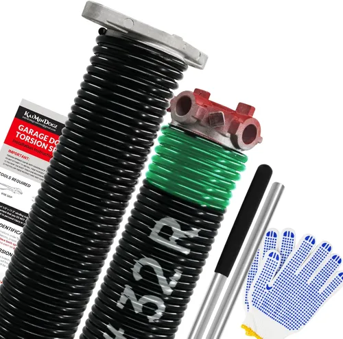Vista 28 de Par de Resortes de Torsión para Puerta de Garaje de 1.75" Juego con Barras de Enrollado Antideslizantes y Guantes, Electroforesis de Alta Precisión