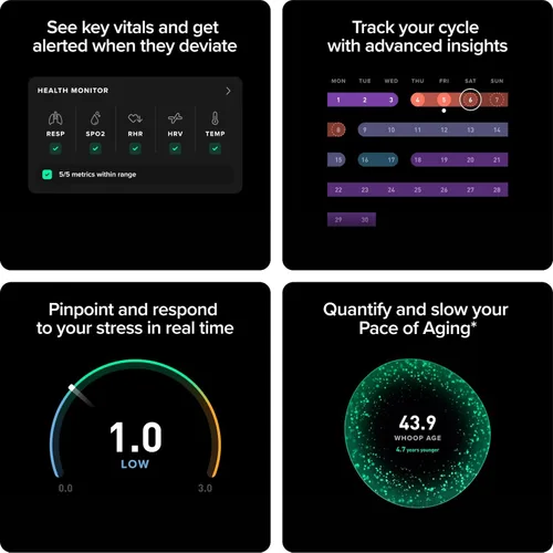 Vista 3 de WHOOP Peak Bundle – WHOOP 5.0 Health & Fitness Wearable con 12 meses de membresía + pulsera Sportflex – Actividad, sueño, HRV y estrés 24/7