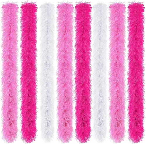 Vista 21 de Jexine Boas de plumas artificiales en masa, boas esponjosas para decoración de disfraces de boda, vestidos, suministros para fiestas de té