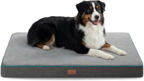Vista 13 de Bedsure Cama para perros de espuma viscoelástica para perros pequeños, camas ortopédicas para mascotas para jaula con funda extraíble lavable y Gris
