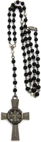 Vista 5 de COLLAR VERITAS AEQUITAS CRUZ BOONDOCK SAINTS COLLAR DE CRISTAL CON CUENTAS ROSARIO