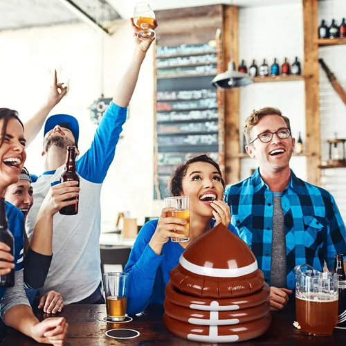 Vista 7 de Zhanmai 2 piezas inflables de fútbol enfriador de bebidas suministros de fiesta de fútbol inflable poste y soporte para piscina para fiesta temática