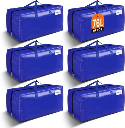 Vista 21 de BlissTotes Bolsas de mudanza, suministros de mudanza resistentes y bolsas de almacenamiento, bolsas de embalaje extragrandes, cajas con bolsillos