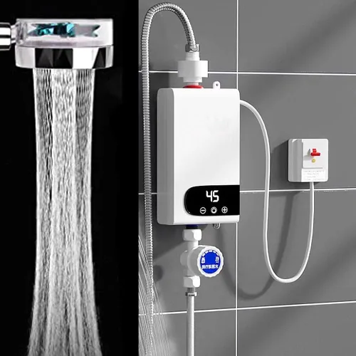 Vista 6 de Calentador de agua caliente instantáneo eléctrico Ducha eléctrica sin tanque Ducha Agua caliente Cocina Baño Calentador de agua instantáneo