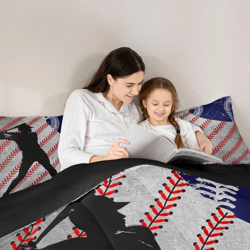 Vista 21 de Juego de ropa de cama de baloncesto para niños y adolescentes, juego de edredón deportivo para niños, tamaño matrimonial, suave, ligero, decoración