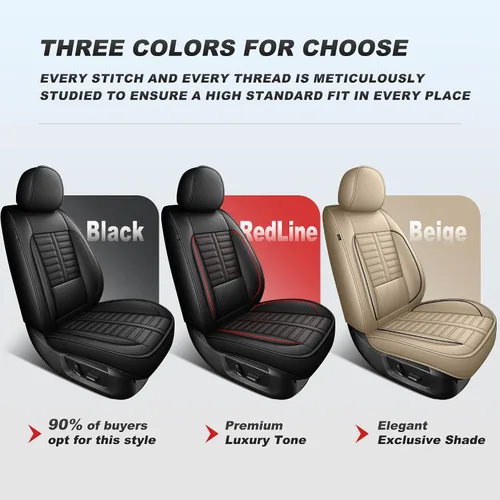 Vista 7 de Fundas de asiento para Chevrolet/Chevy Equinox 2007-2025 2026: 2 fundas de asiento delantero de piel sintética impermeable para automóvil, protector