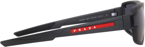 Vista 3 de Prada Linea Rossa PS 03WS UFK07G - Gafas de sol rectangulares de plástico gris con lente degradado