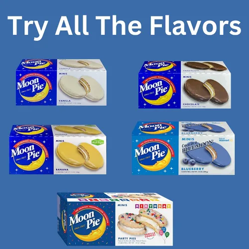Vista 4 de MoonPie - Mini pasteles de fiesta de cumpleaños, galleta de vainilla, 10 unidades, 10 onzas, sin lácteos