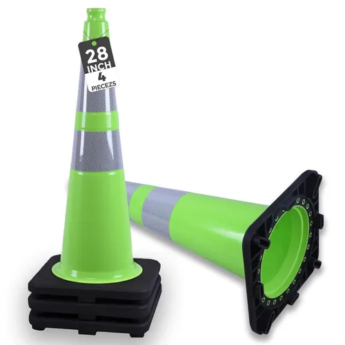 Vista 17 de BESEA Paquete de 4 conos de tráfico azules de 12 pulgadas con collar reflectante de 4 pulgadas, conos de seguridad de PVC resistentes con base