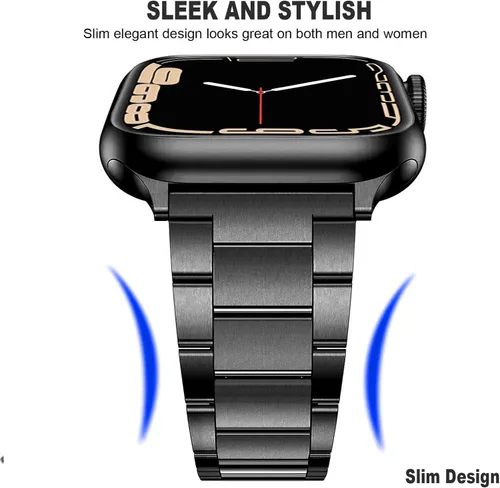 Vista 2 de Correas de acero inoxidable compatibles con Apple Watch Band de 1.929 in 1.772 in 1.732 in 1.654 in 1.614 in 1.575 in 1.496 in hombres y mujeres