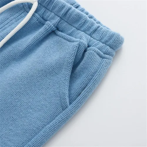 Vista 3 de Pantalones deportivos para bebés y niños pequeños, ropa para niños, color liso, pantalones deportivos con cintura elástica, pantalones deportivos