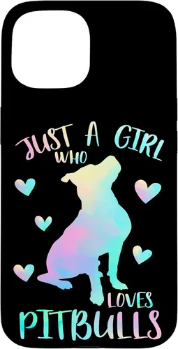 Vista 6 de Just a Girl Who Loves Pitbulls Watercolor Cute Pitbull Mama Case for iPhone 17