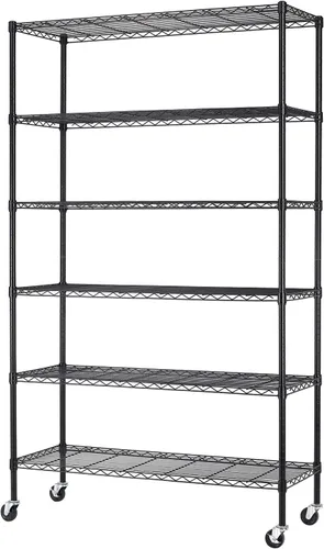 Vista 8 de BestMassage Estantería de alambre de 82 x 45 x 18 pulgadas, estantes de almacenamiento NSF, organizador de estantes de metal grande y resistente