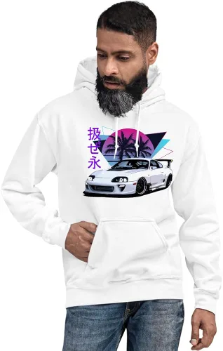 Vista 2 de Vaporwave Aesthetic Supra JDM Tuning Drift Racing - Sudadera unisex