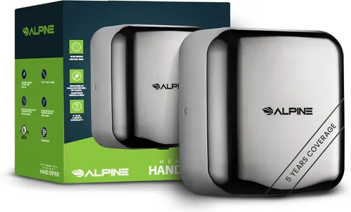 Vista 9 de Alpine - Secador de manos automático comercial - Secador de manos de aire de alta velocidad para el hogar, restaurante, baño y zonas de alto Negro