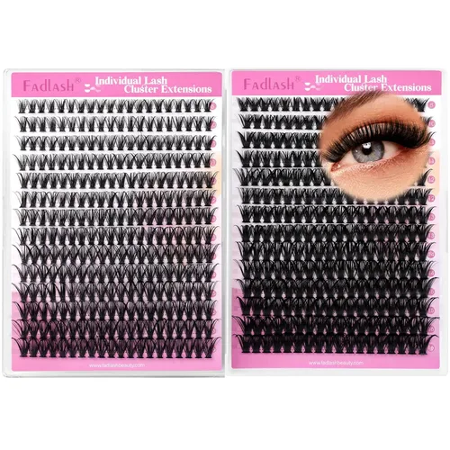 Vista 44 de Extensiones de racimos de pestañas con bandeja grande, pestañas individuales 10D 20D, mezcla natural, suave, C Cur negro, imitación de visón