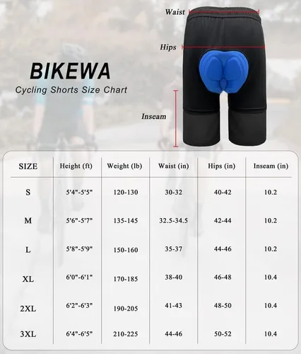 Vista 7 de Bikewa Pantalones cortos de ciclismo de montaña para hombre, con acolchado 3D, ajuste holgado, con bolsillos con cremallera