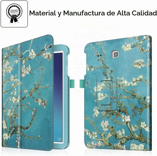 Vista 4 de Fintie Funda tipo libro para Samsung Galaxy Tab E 9.6 2015, flor