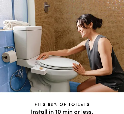 Vista 4 de TUSHY Bidé clásico 3.0 Accesorio universal delgado para asiento de inodoro. Instalación simple <10 minutos. Pulverizador de agua autolimpiante