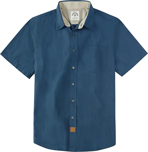 Vista 18 de Dubinik® Camisas de manga corta con botones para hombre, 100% algodón, a cuadros, camisas casuales con bolsillo