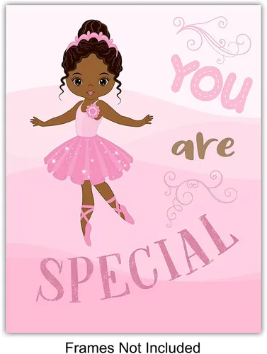 Vista 3 de Decoración de pared de bailarina negra – Arte de pared de niña afroamericana – Decoración de pared para niñas negras – Decoración de dormitorio