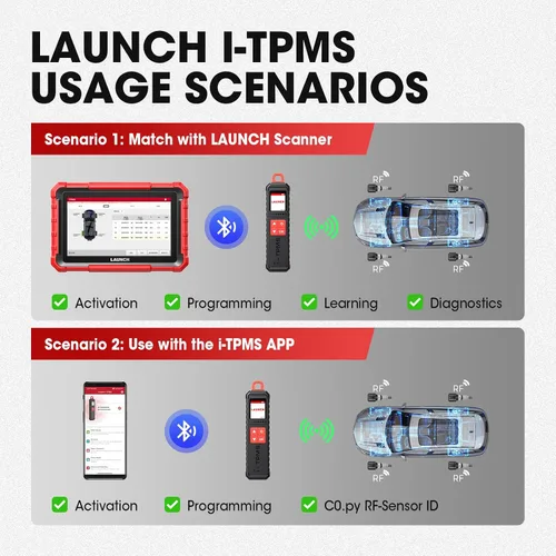 Vista 4 de Nueva herramienta de servicio TPMS portátil LAUNCH X-431 i-TPMS TSGUN 2026, reinicio, reinicio y programa, sensores TPMS Funciona con escáner X-431