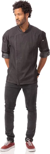 Vista 3 de Chef Works mens Men's Gramercy Denim Chef Coat