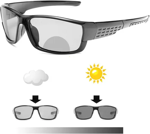 Vista 2 de Gafas de lectura bifocales fotocrómicas de transición para hombre, gafas de sol cuadradas deportivas de seguridad, lectores de moda anti rayos UV