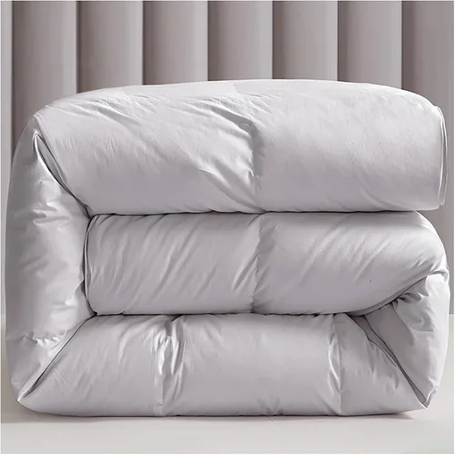 Vista 17 de ZTGL Lujoso edredón acolchado de plumas de ganso blanco, funda de 100% algodón, hipoalergénica, edredón de plumas de ganso a prueba de plumón