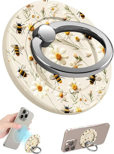Vista 19 de Lotadilo Soporte magnético para anillo de teléfono, lindo soporte de agarre Púrpura
