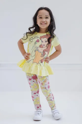 Vista 2 de Disney Conjunto de camiseta y leggings de princesa para niñas pequeñas y grandes