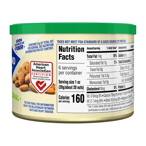 Vista 2 de Blue Diamond Almonds Nueces naturales enteras, 6 onzas, paquete de 1