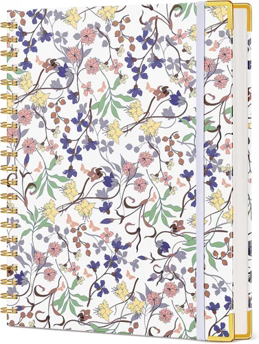 Vista 9 de Cuaderno estético en espiral para mujer, 200 páginas, cuadernos rayados de 8.5 x 11 pulgadas, diarios en espiral grandes de tapa dura A4 con papel