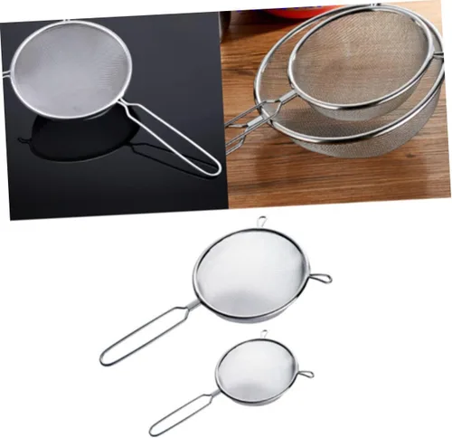 Vista 4 de Cuchara para servir alimentos, coladores finos de cocina, tamiz de harina, tamiz para hornear, colador de malla, colador de té, cuchara para freír