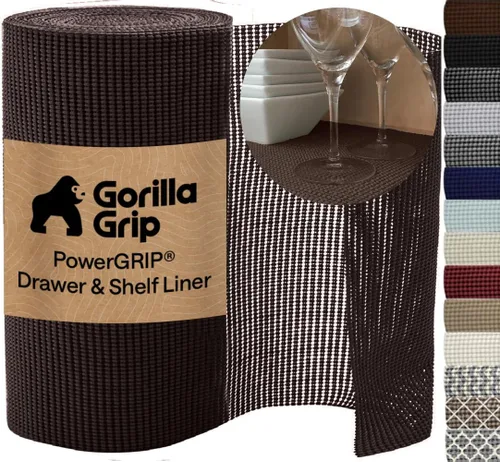Vista 19 de GORILLA GRIP powerGRIP - Forro para estante de cajón y gabinete, agarre grueso y fuerte, forros no adhesivos que protegen armarios de cocina