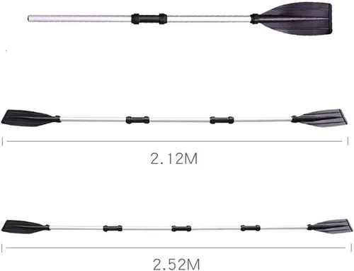 Vista 5 de 2 piezas de remos de kayak para botes inflables, paletas de kayak de aleación de aluminio de 50 pulgadas, ligeras, desmontables, ajustables