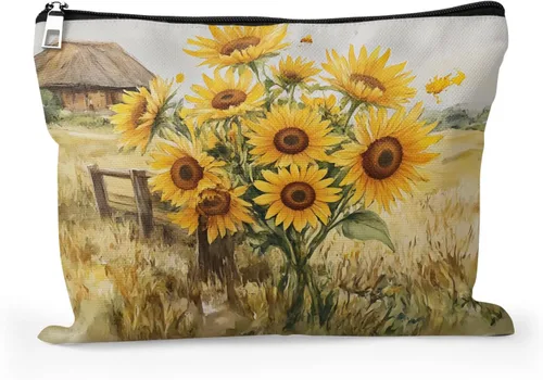 Vista 23 de Bolsa de maquillaje para mujer, Corazones de cactus de alpaca