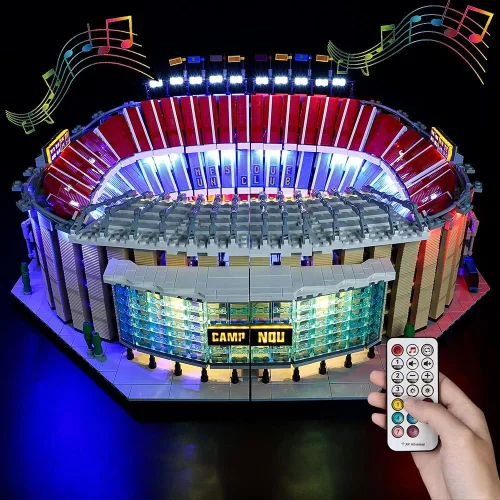 Vista 3 de Kit de luces LED RC compatible con Lego 10284, kit de iluminación de edificio para (FC Barcelona). (Solo kit de luz Led) (RC con sonido)
