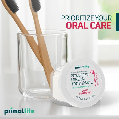 Vista 7 de Limpiador dental natural Dirty Mouth, en polvo, tamaño mini, suavemente pule, desintoxica, remineraliza y fortalece los dientes, mejor que la pasta