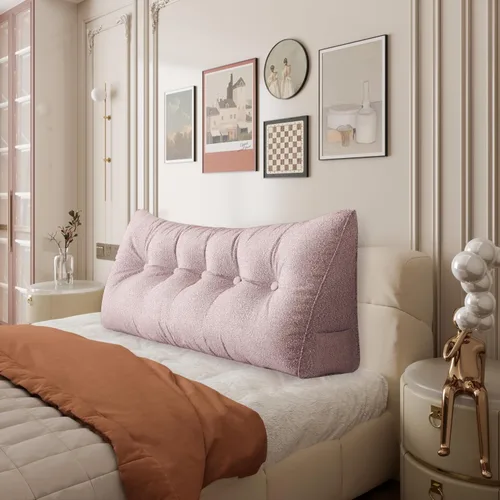 Vista 75 de Almohada de cabecera gruesa totalmente rellena tamaño Queen, cabecera acolchada suave y firme, soporte grande, triangular, almohada de cuña