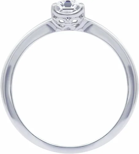 Vista 2 de Tienda Collection Anillo solitario de plata de ley con forma de fantasía hecho con circonitas de elementos infinitos
