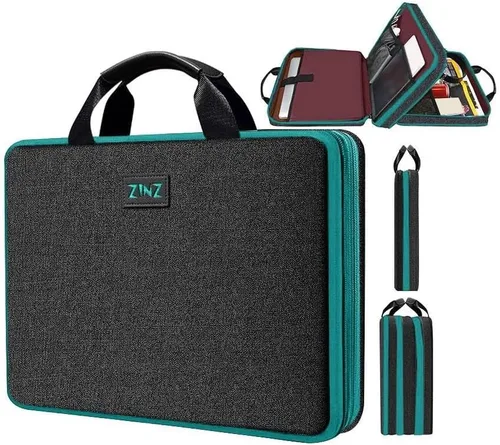Vista 16 de ZINZ - Funda para portátil de 13 pulgadas con funda expandible, maletín protector de computadora con múltiples bolsillos, compatible con MacBook