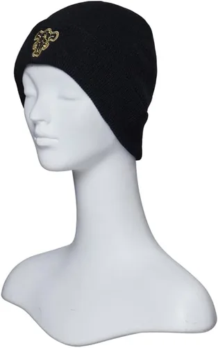 Vista 4 de Gorro de punto con bordado de anime, color negro