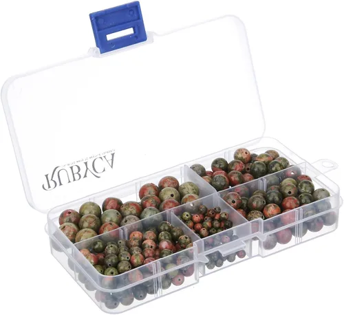 Vista 25 de RUBYCA Natural negro lava piedras preciosas redondas sueltas cuentas organizador caja de plástico fabricación de joyas mezcla tamaños