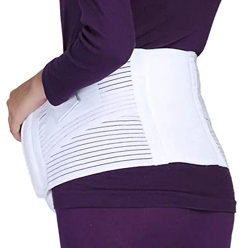 Vista 4 de NEOTech Care Cinturón de soporte para embarazo de maternidad, espalda, abdomen, banda para el vientre (color carbón, M)