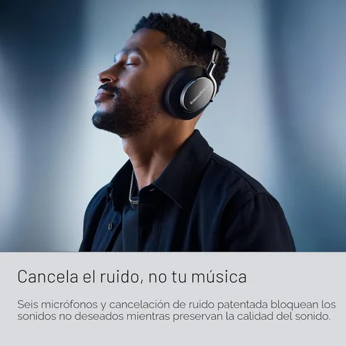 Vista 3 de Bowers & Wilkins Px8 Auriculares Supraaurales Inalámbricos Bluetooth con Cancelación de Ruido, Materiales Lujosos, Batería de 30 Horas, Carga Rápida