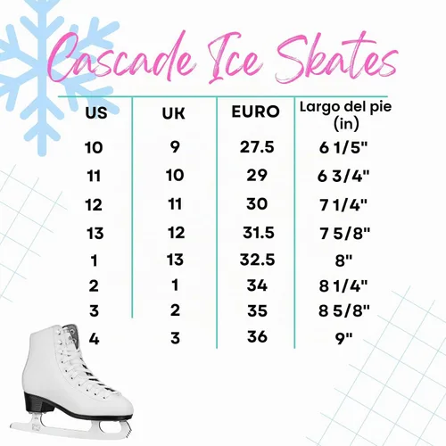 Vista 4 de Lake Placid Cascade - Patines de hielo para niña, color blanco